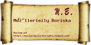 Müllerleily Boriska névjegykártya